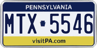 PA license plate MTX5546