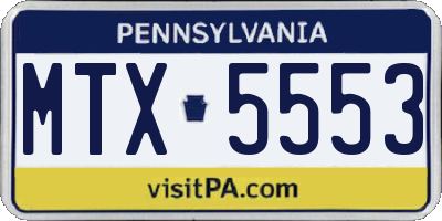 PA license plate MTX5553