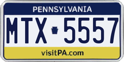 PA license plate MTX5557