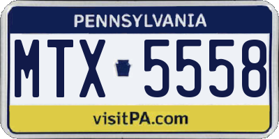 PA license plate MTX5558