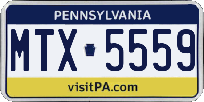 PA license plate MTX5559