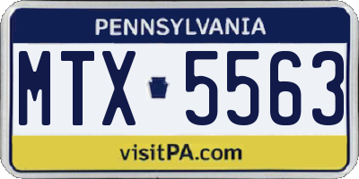 PA license plate MTX5563