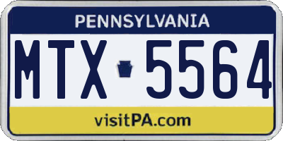 PA license plate MTX5564