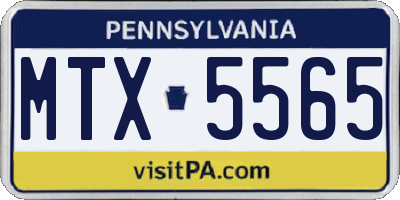 PA license plate MTX5565