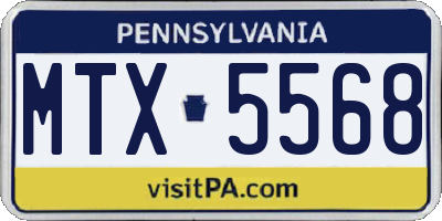 PA license plate MTX5568