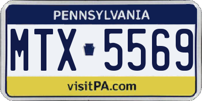 PA license plate MTX5569