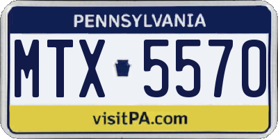 PA license plate MTX5570