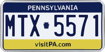 PA license plate MTX5571