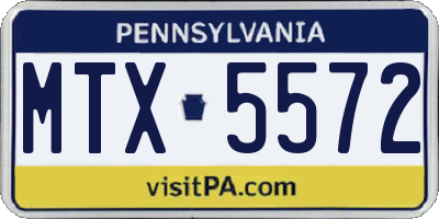 PA license plate MTX5572