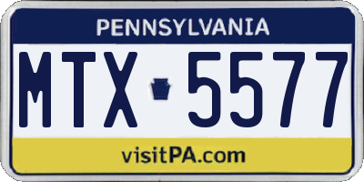 PA license plate MTX5577