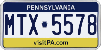 PA license plate MTX5578