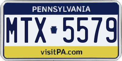 PA license plate MTX5579