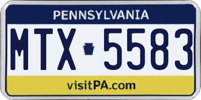PA license plate MTX5583