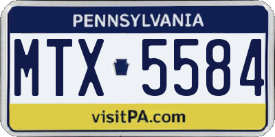 PA license plate MTX5584