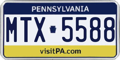 PA license plate MTX5588