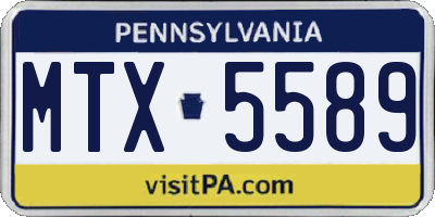 PA license plate MTX5589