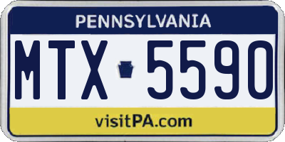 PA license plate MTX5590