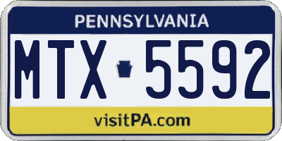 PA license plate MTX5592