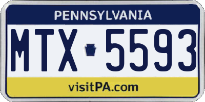 PA license plate MTX5593