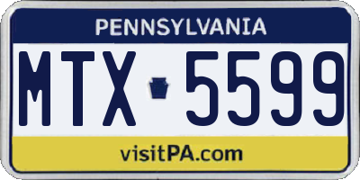PA license plate MTX5599