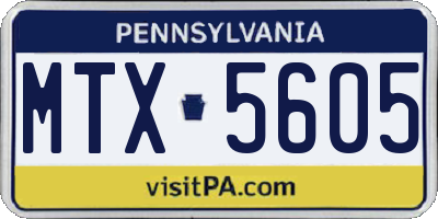PA license plate MTX5605