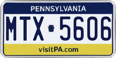 PA license plate MTX5606