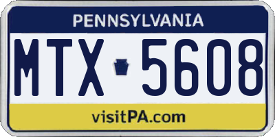 PA license plate MTX5608