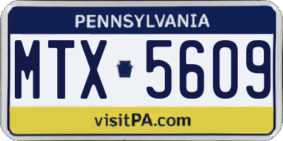 PA license plate MTX5609