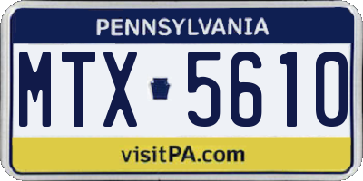 PA license plate MTX5610