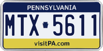 PA license plate MTX5611