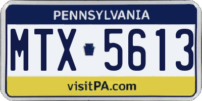 PA license plate MTX5613