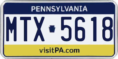 PA license plate MTX5618