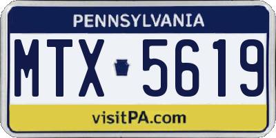 PA license plate MTX5619