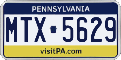 PA license plate MTX5629