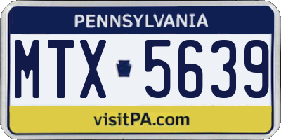 PA license plate MTX5639