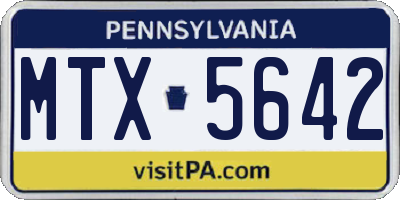 PA license plate MTX5642