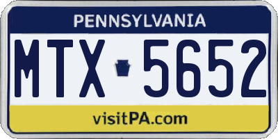 PA license plate MTX5652