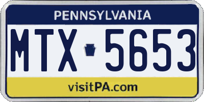 PA license plate MTX5653