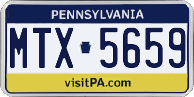 PA license plate MTX5659