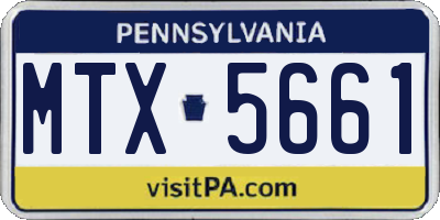 PA license plate MTX5661