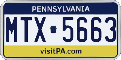 PA license plate MTX5663