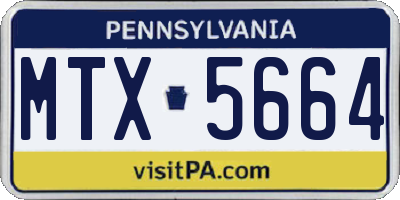 PA license plate MTX5664