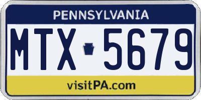 PA license plate MTX5679