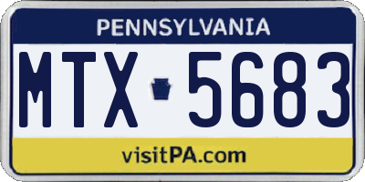 PA license plate MTX5683