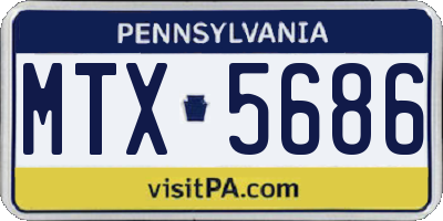 PA license plate MTX5686
