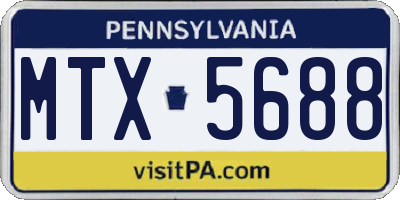 PA license plate MTX5688