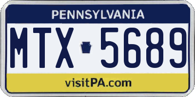 PA license plate MTX5689