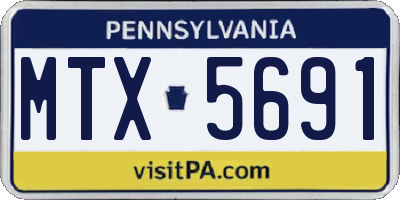 PA license plate MTX5691