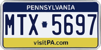 PA license plate MTX5697