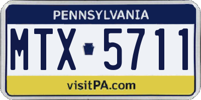 PA license plate MTX5711
